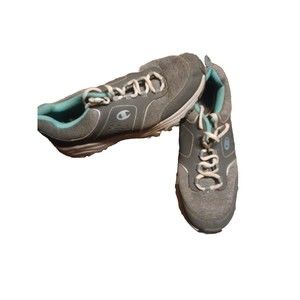 Size 11W - Champion Margaret Runner Sneakers Gray Teal Tennis Shoes